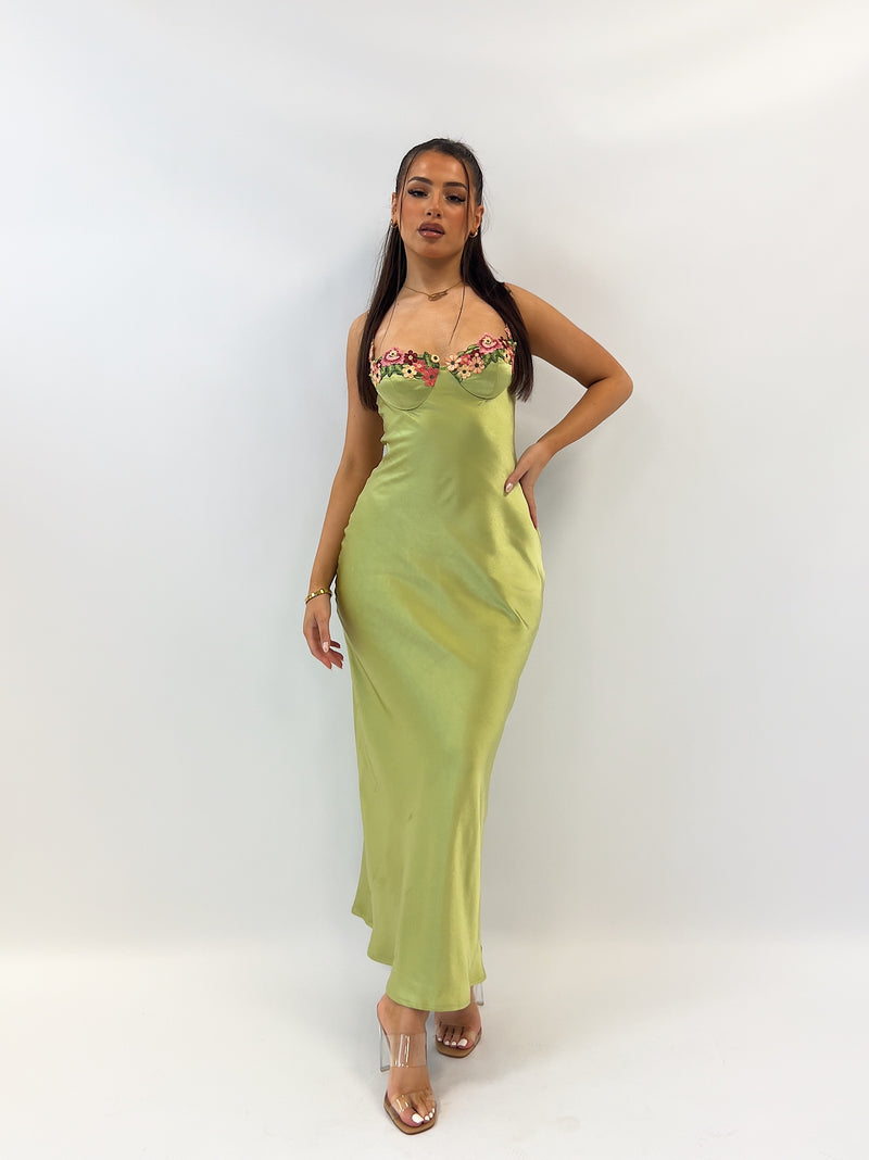 Tiana Midi Dress - Lime