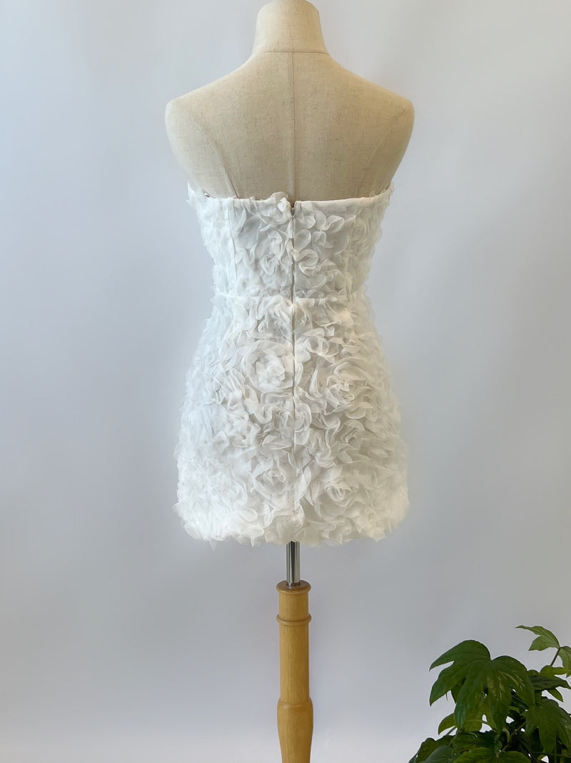 Rosette Mini Dress - White