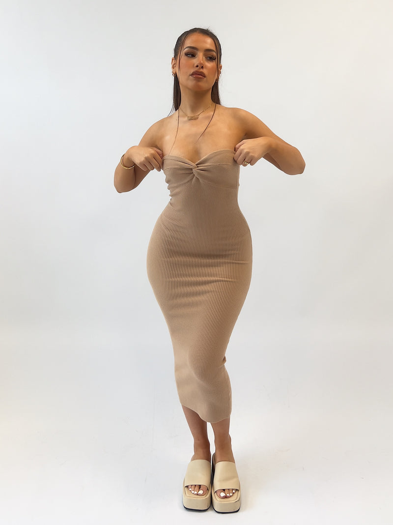 Angelica Midi Dress - Beige
