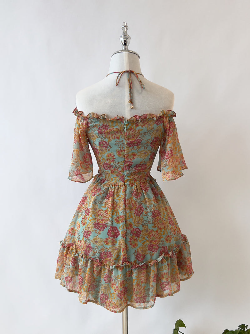 Melissa Floral Mini Dress - Mint