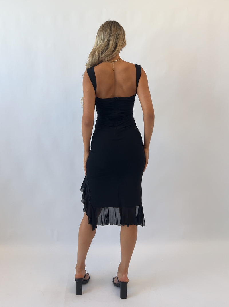 Cheyenne Midi Dress - Black