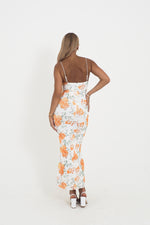 Bloom Floral Maxi Dress - White/Orange (PRE ORDER)