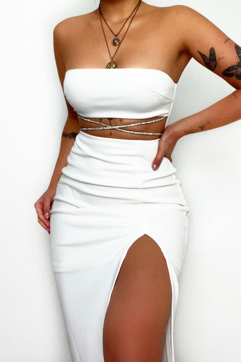Reign Midi Dress - White