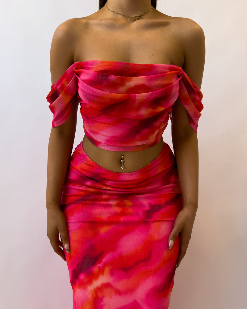 Agatha Two Piece Set - Pink/Red