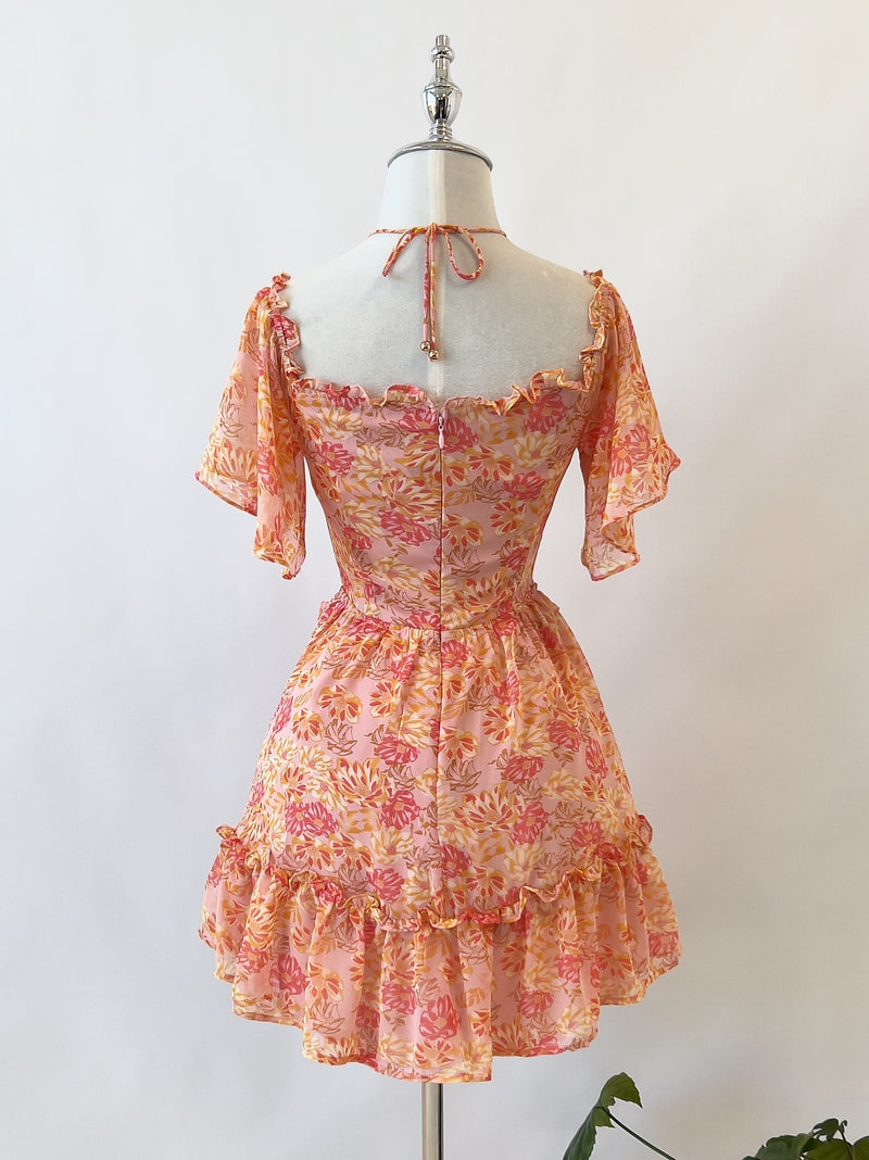Melissa Floral Mini Dress - Pink
