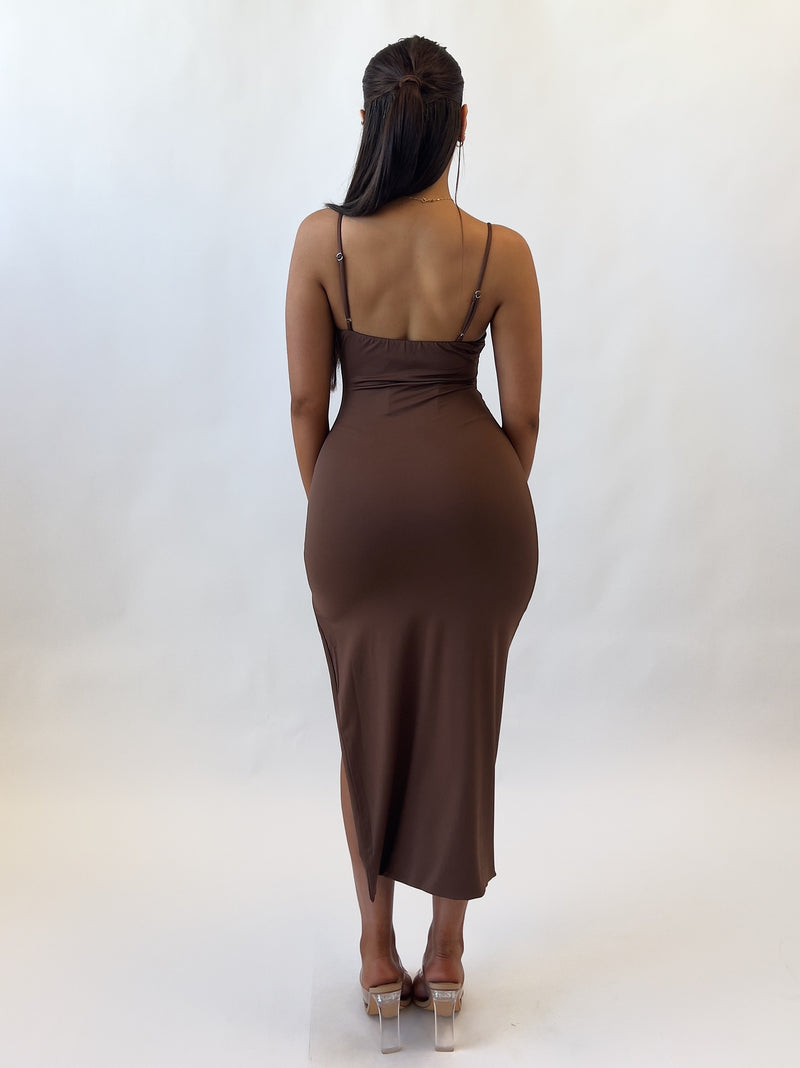 Jackson Midi Dress - Brown