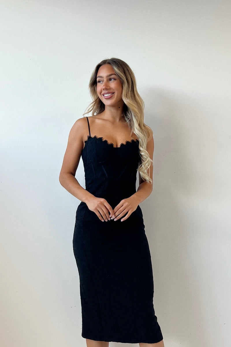 Mateo Midi Dress - Black