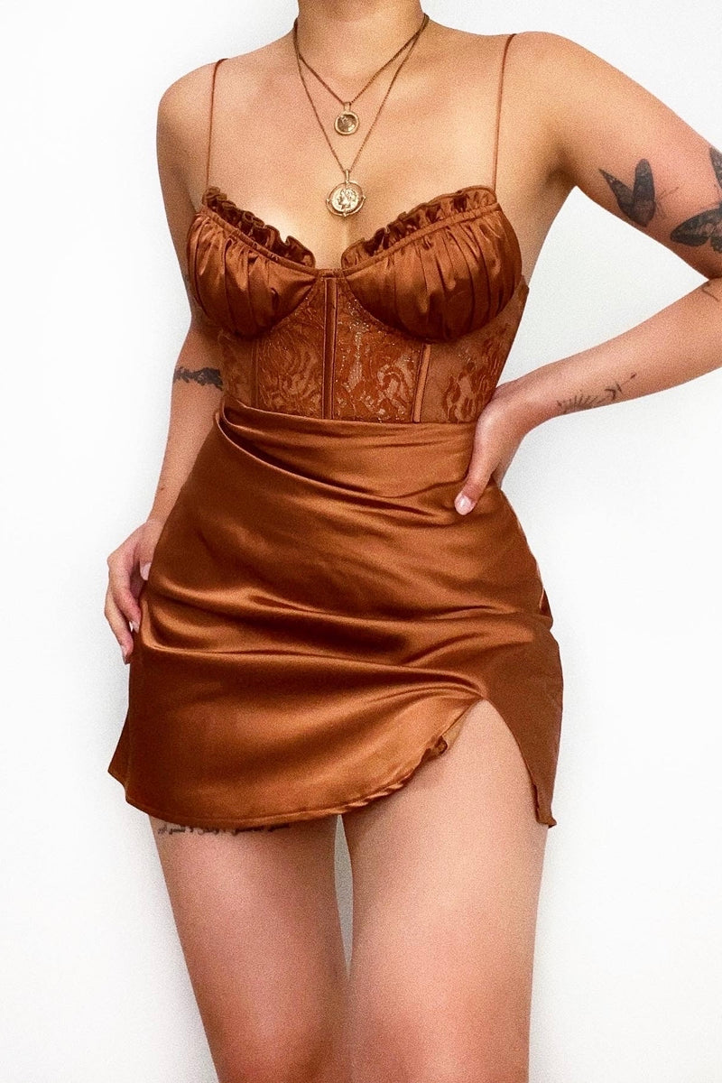 Olivia Mini Dress - Brown