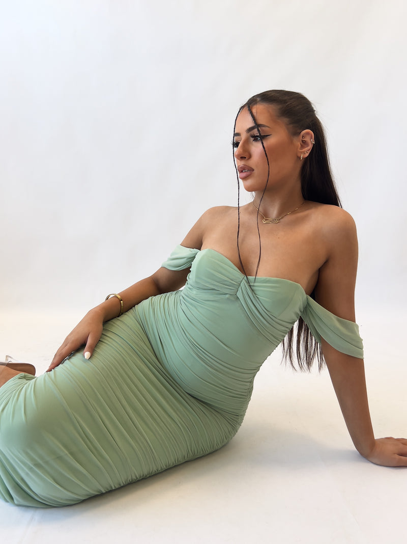 Lilia Midi Dress - Apple Green