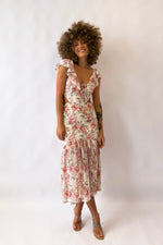 Courtney Floral Midi Dress - Cream