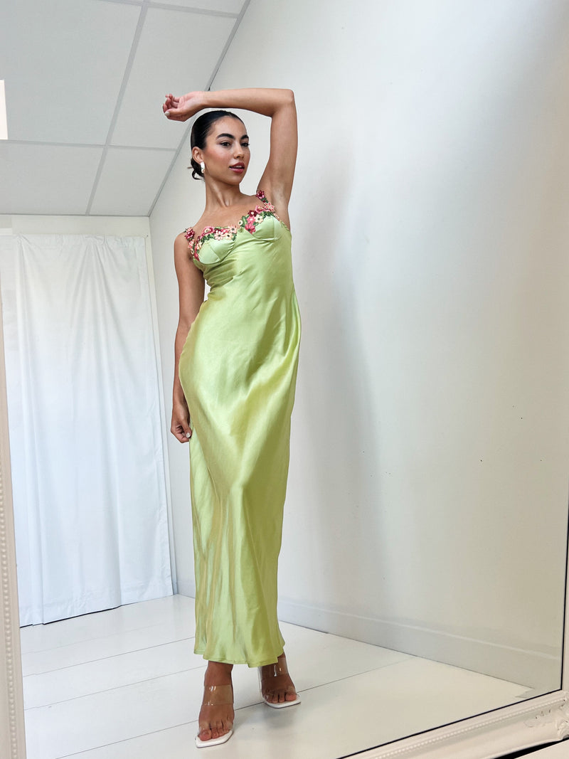 Tiana Midi Dress - Lime