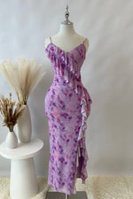 Abigail Midi Dress - Purple Florals