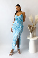 Abigail Midi Dress - Blue Florals