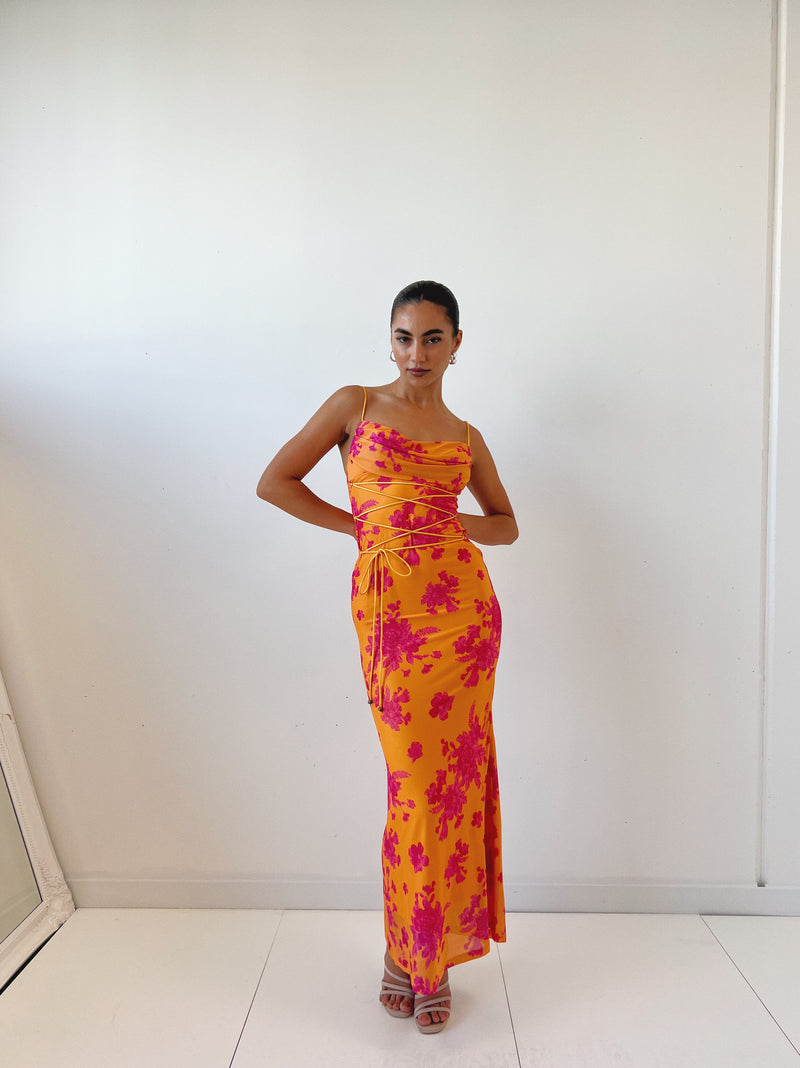 Blossom Maxi Dress - Orange