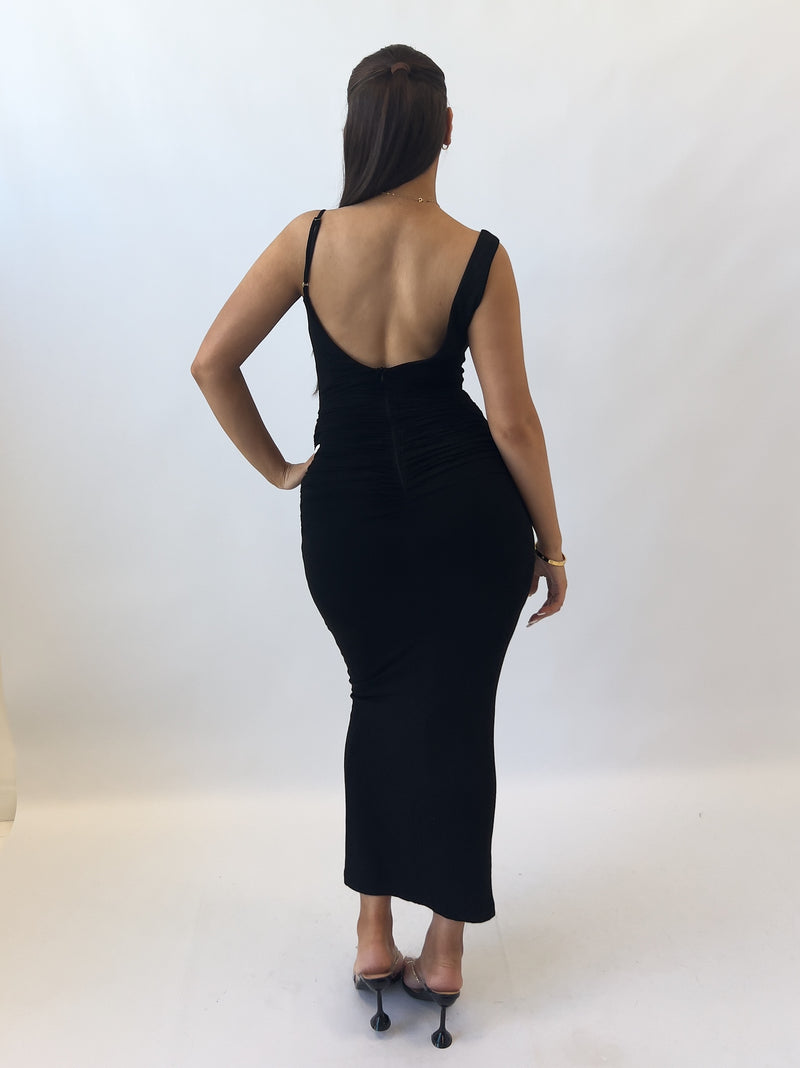Cecilia Midi Dress - Black