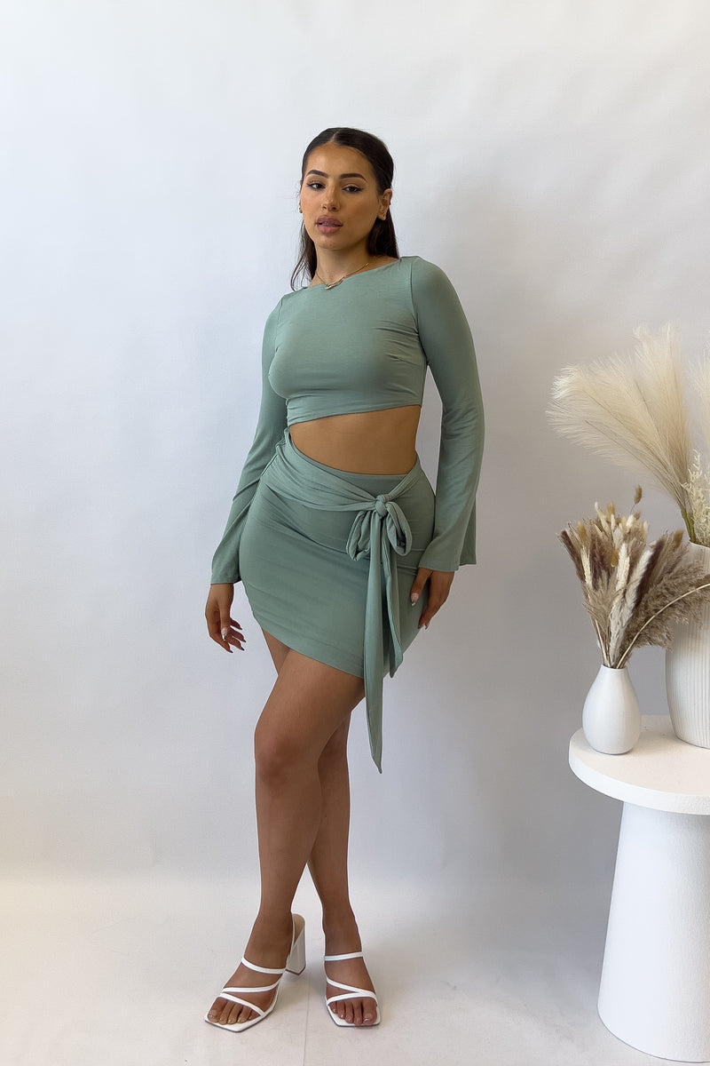 Alisha Mini Dress - Sage