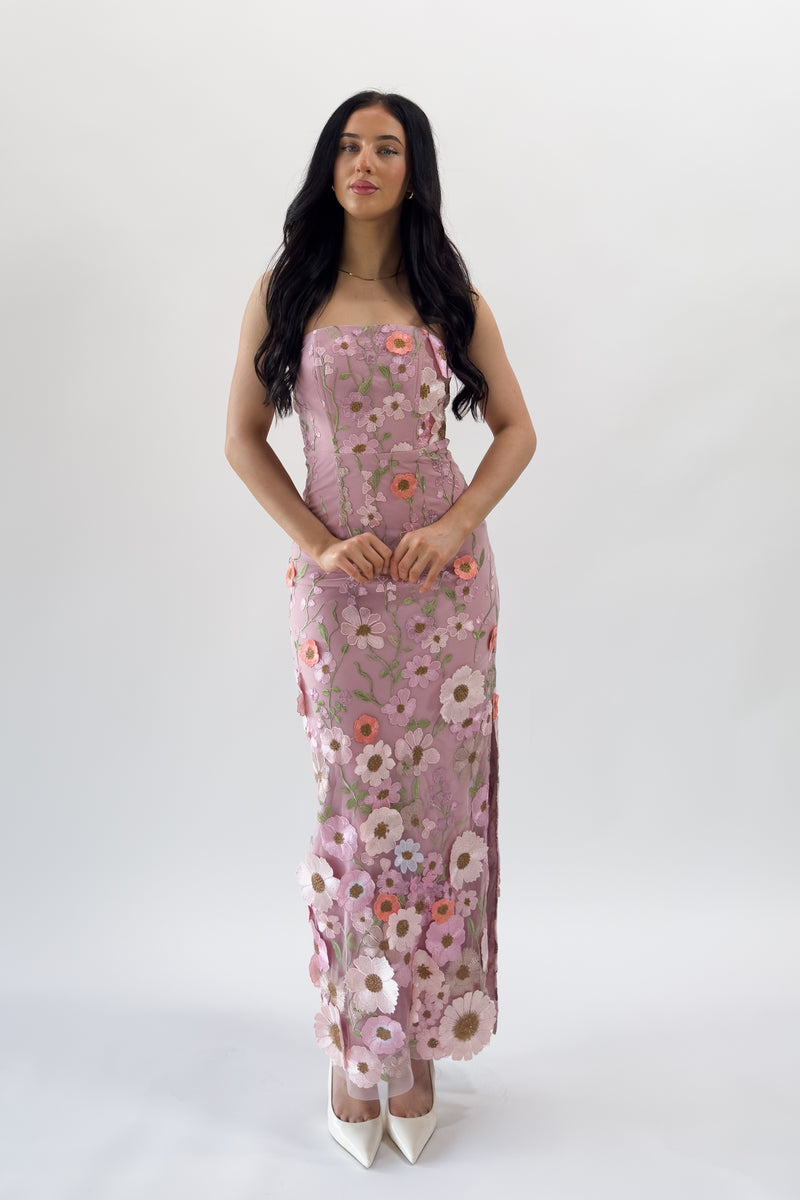 Angelica Floral Maxi Dress - Pink