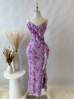 Abigail Midi Dress - Purple Florals