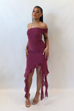 Colette Midi Dress - Dark Mauve