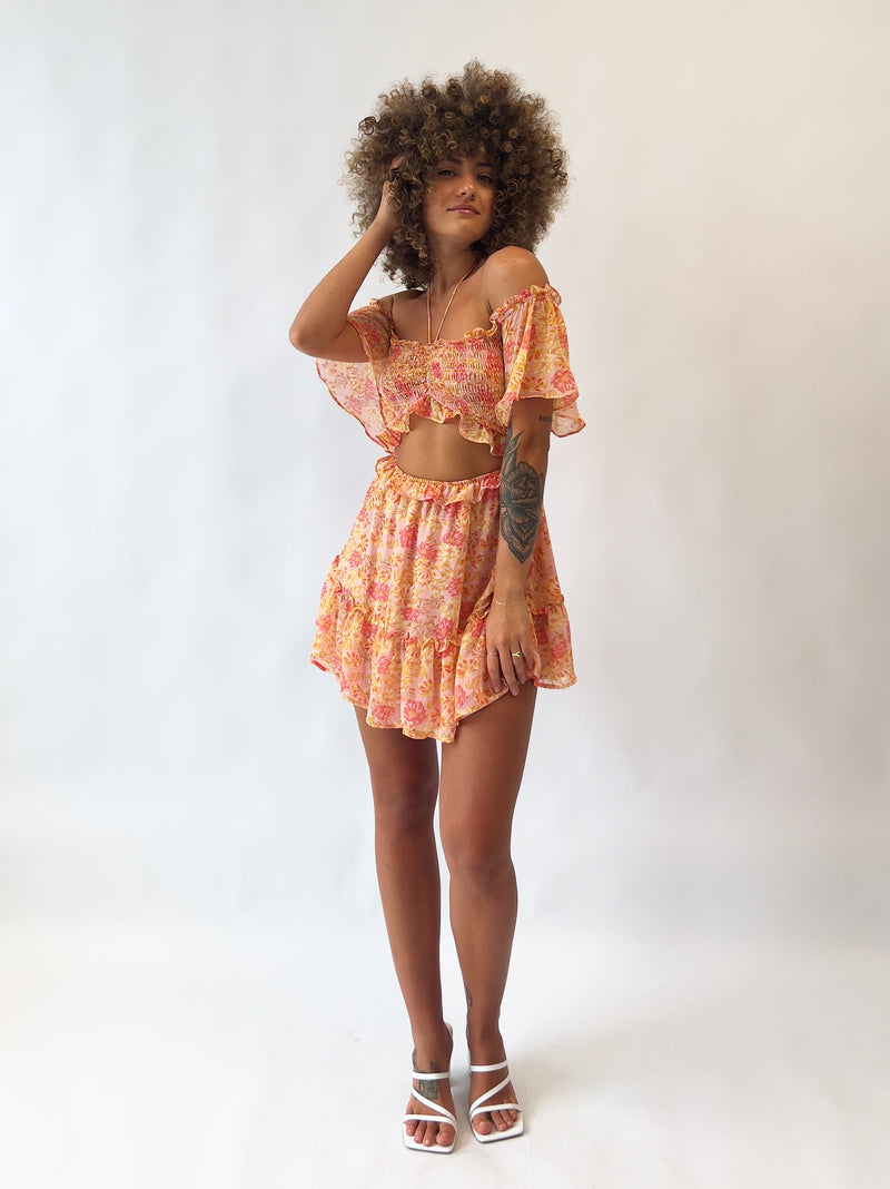 Melissa Floral Mini Dress - Pink
