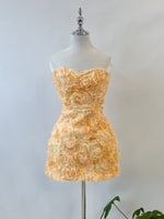 Rosette Mini Dress - Orange