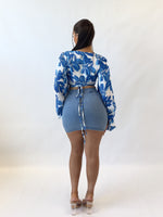 Merci Floral Blouse - Blue