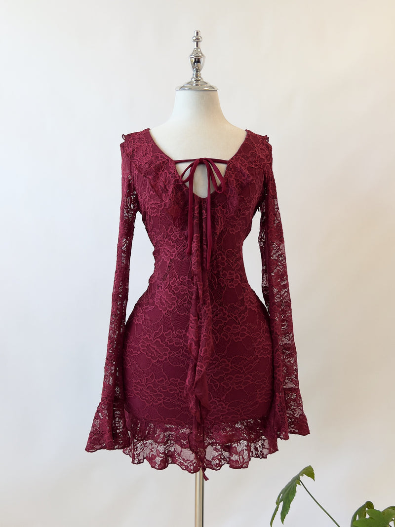 Felicia Mini Dress - Wine