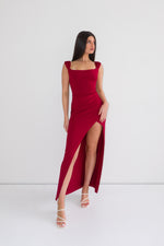 Polly Midi Dress - Wine