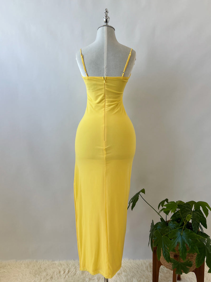 Greta Midi Dress - Yellow