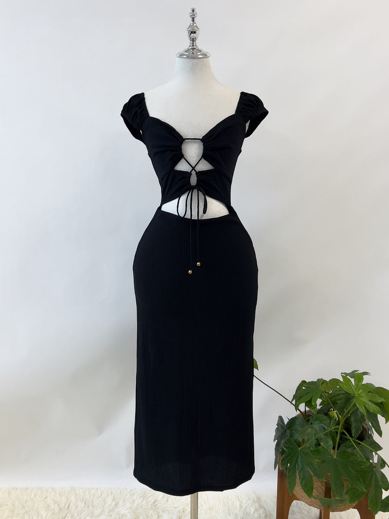 Ayanna Midi Dress - Black