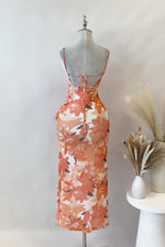 Abigail Midi Dress - Orange Florals