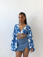 Merci Floral Blouse - Blue