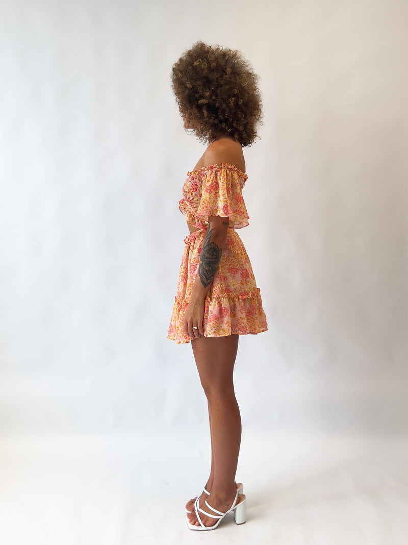 Melissa Floral Mini Dress - Pink