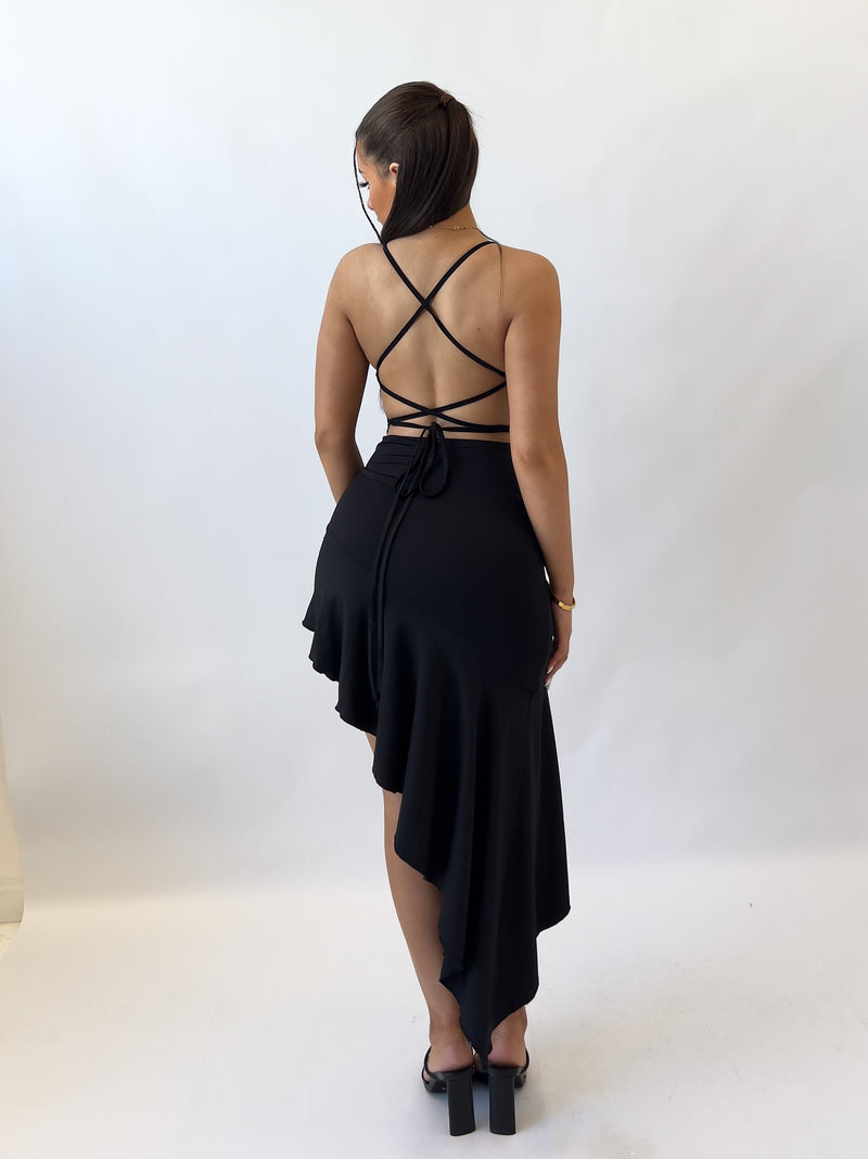 Fleur Midi Dress - Black