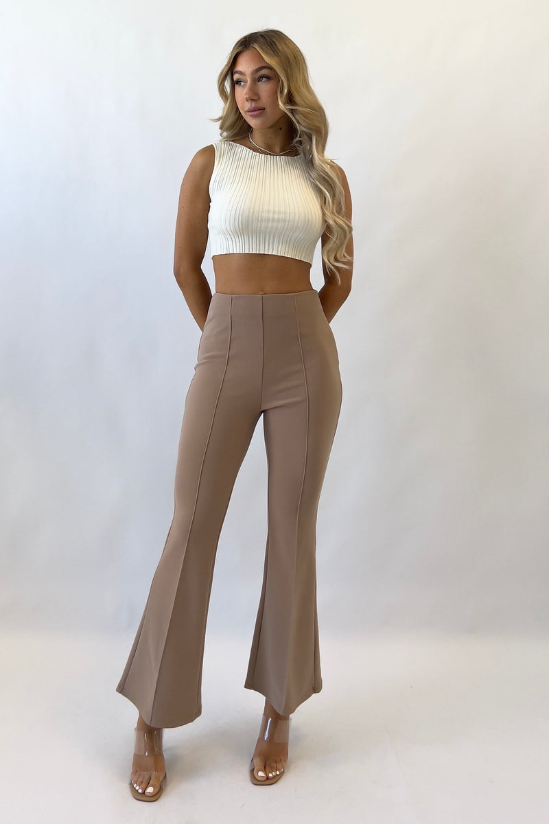 Harper Flared Pants - Beige