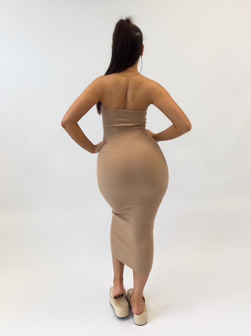Angelica Midi Dress - Beige