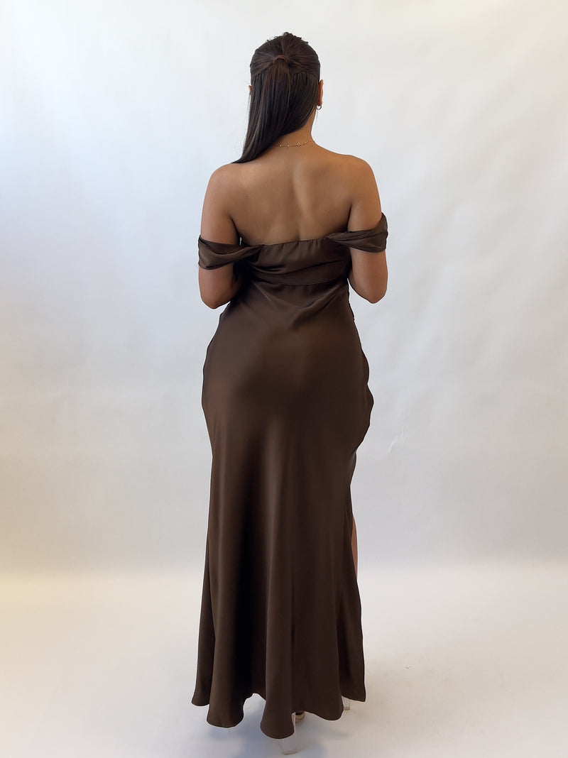 Meara Midi Dress - Brown