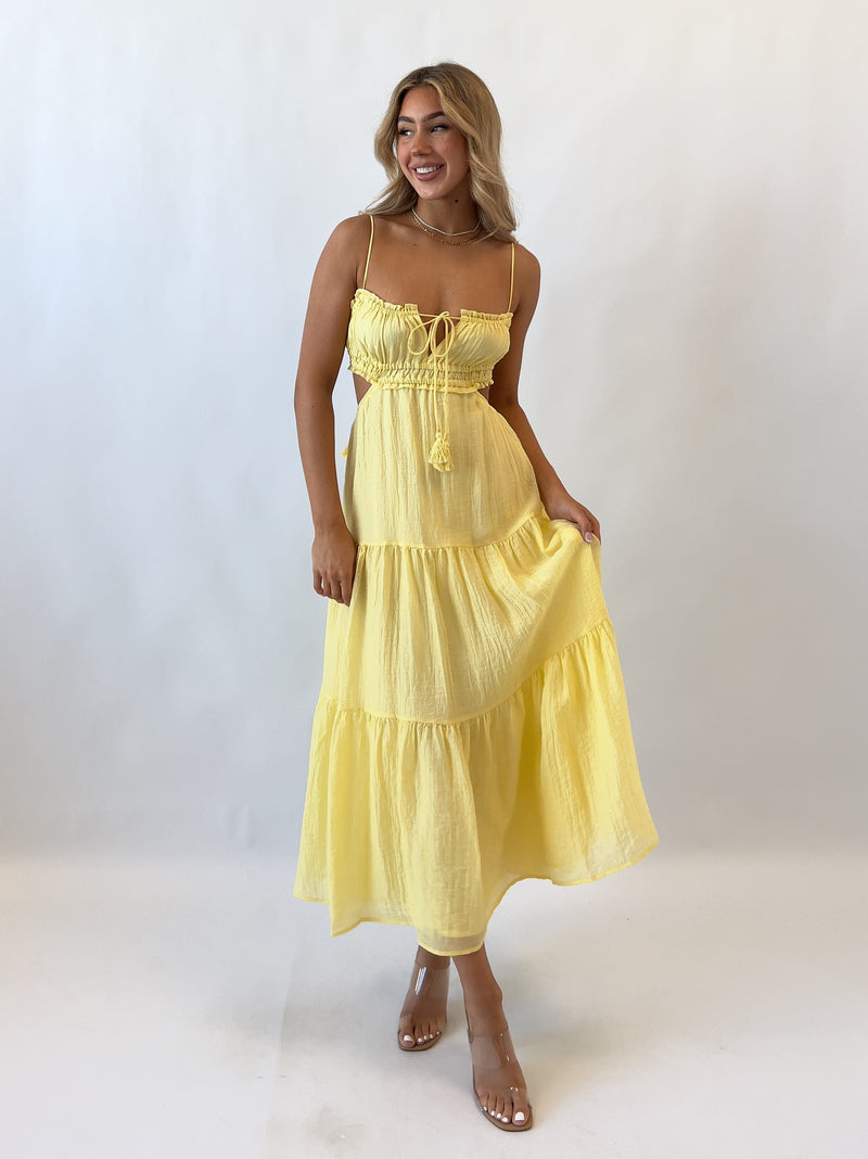 Rochelle Midi Dress - Lemon