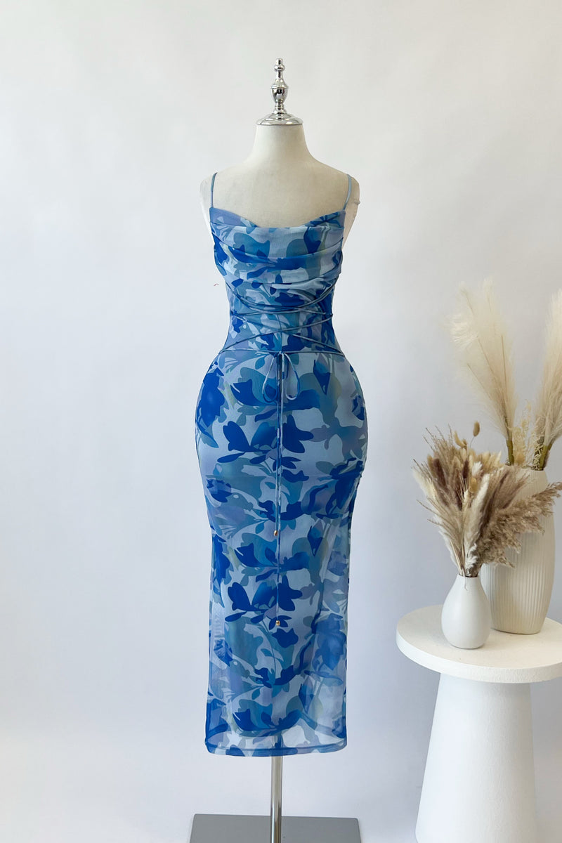 Blue Prints Midi Dress
