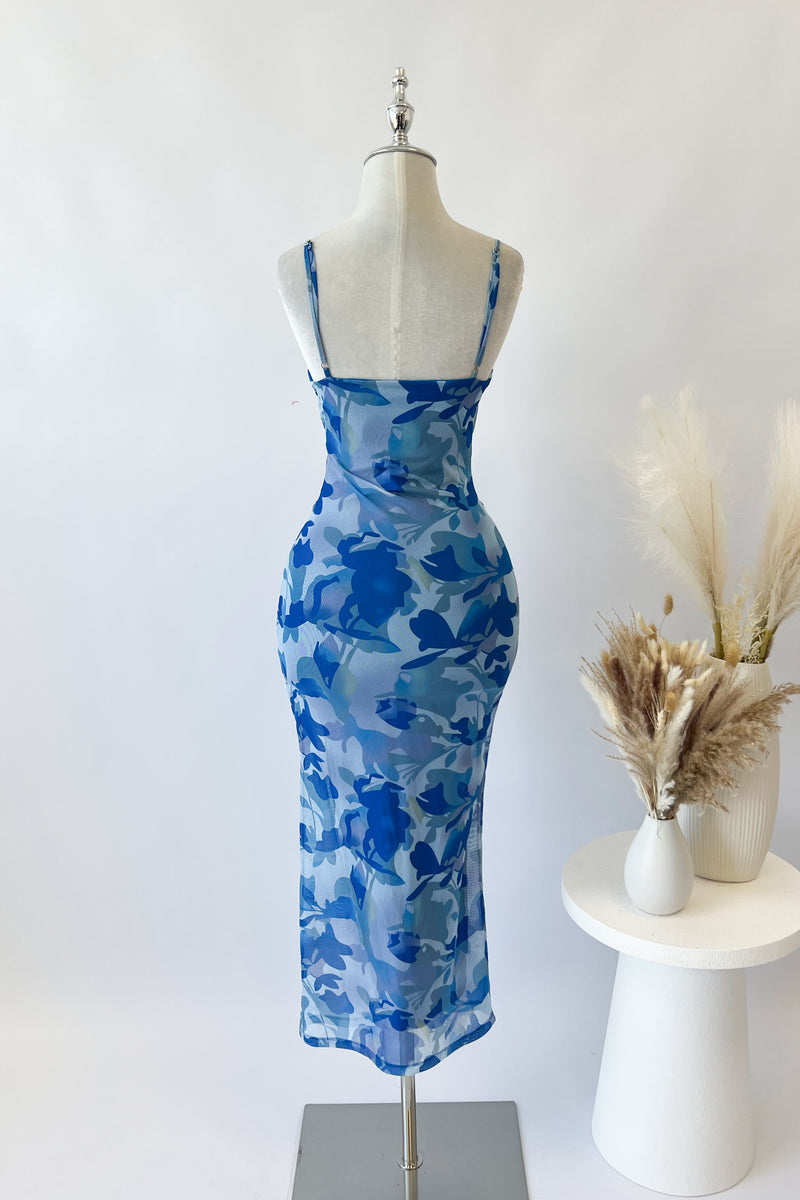 Blue Prints Midi Dress