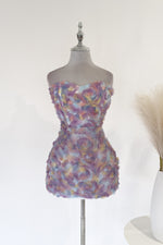 Rosette Mini Dress - Lilac