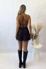 Lucia Floral Mini Dress - Black
