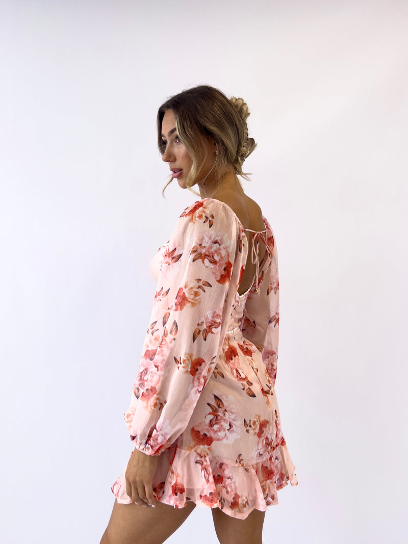 Maisha Floral Mini Dress - Orange