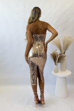 Marguerite Midi Dress - Gold
