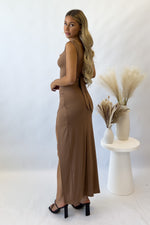 Polly Midi Dress - Brown