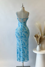 Abigail Midi Dress - Blue Florals