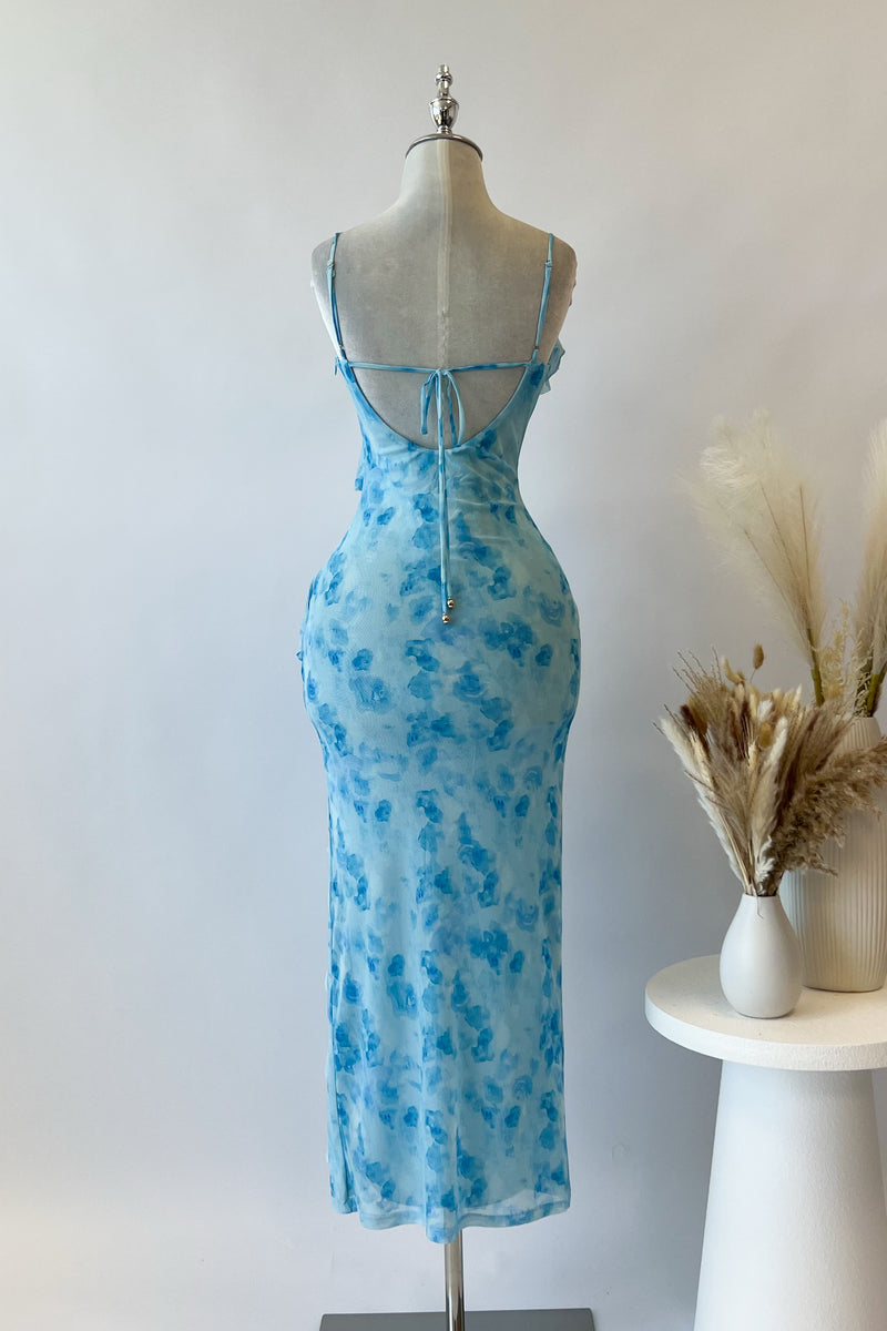 Abigail Midi Dress - Blue Florals