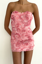 Rosette Mini Dress - Pink