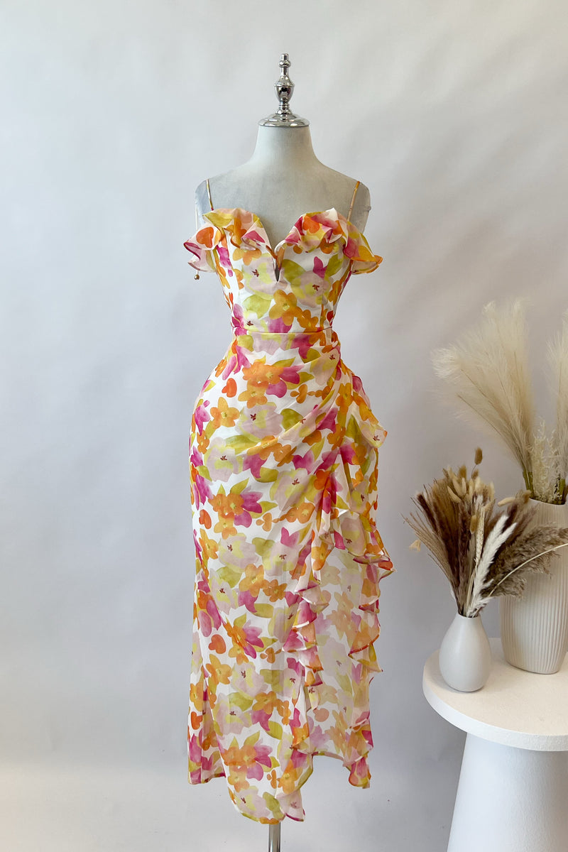 Elina Floral Midi Dress