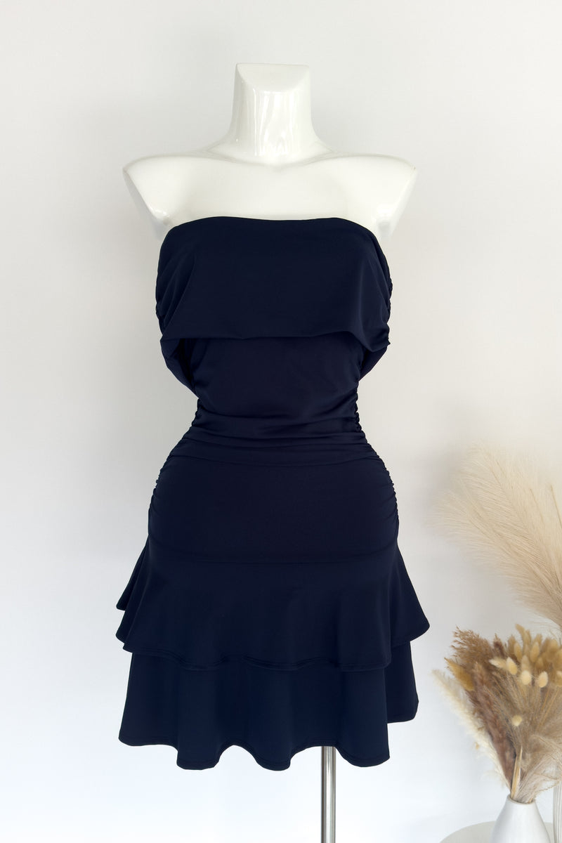 Flores Mini Dress - Navy